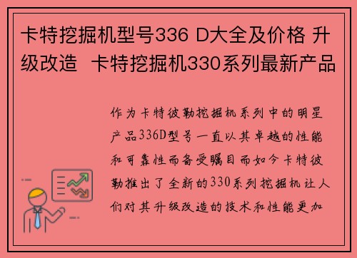 卡特挖掘机型号336 D大全及价格 升级改造  卡特挖掘机330系列最新产品介绍